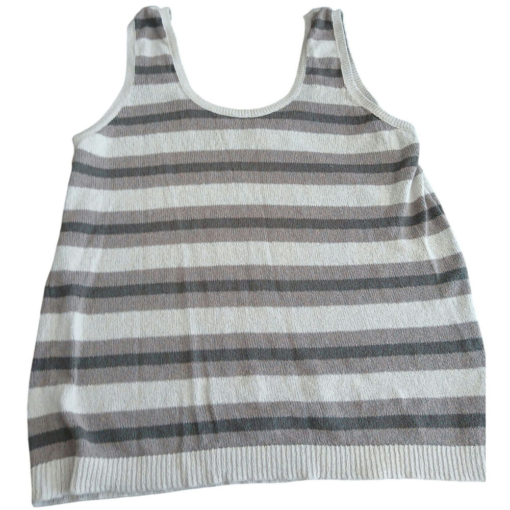 Free People Beach BoHo‎ coastal neutral vista stripe? tank top Large